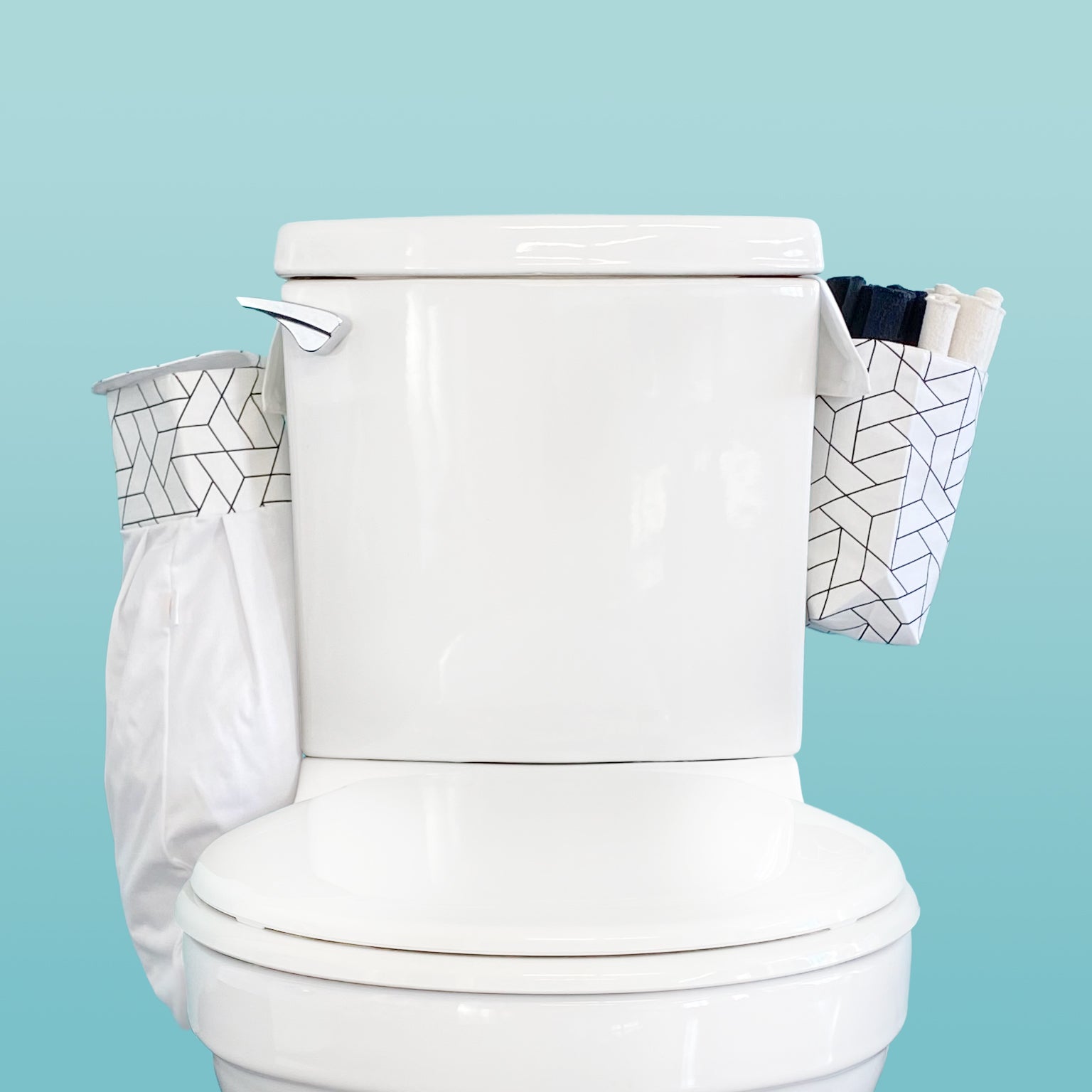 Ensemble de papier de toilette réutilisable - Géo blanc